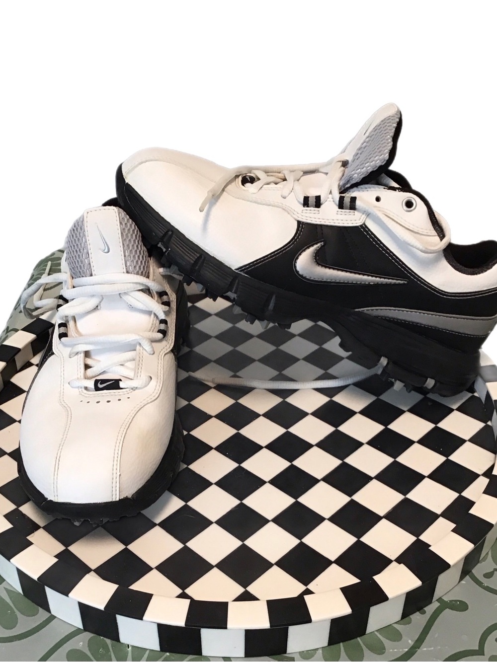 Nike DuraSport Power Channel Tac Golf Shoes Men’s 7 white black soft spikes
